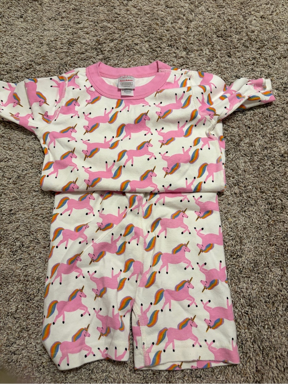 VGUC Hanna Anderson size 8, OrganicPink Unicorn Kids Pajama Set - Cozy Nightwear